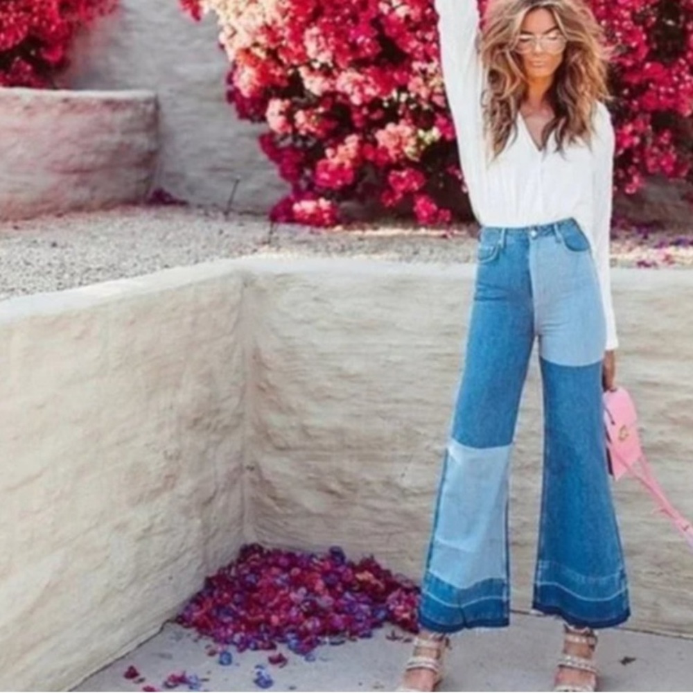 Free People Blue Flare Jeans